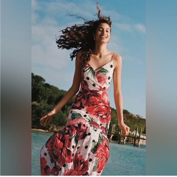 Farm Rio Riviera Eyelet Maxi Dress Size 6 - Picture 4 of 8